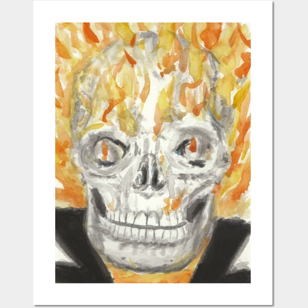 Skull on fire Wall Art by SamsArtworks